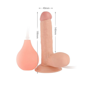 Dildo Pênis Realístico Ejaculador Spray de água em Silicone - 19 x 4 cm