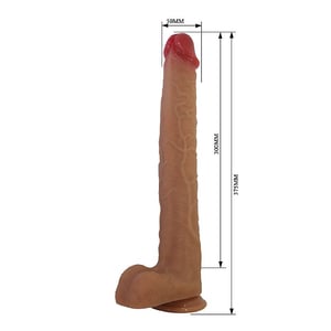 PÊNIS REALÍSTICO EM SILICONE COM VENTOSA REMOVÍVEL - TORIN - 37,5 X 5,0 CM