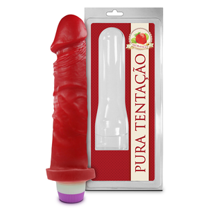 Pênis Aromático com Vibro -18x4,4cm Morango-PC001 - U
