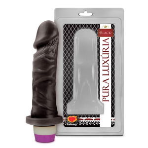 Pênis Realístico Preto sem  Escroto com Vibrador Embutido-15,3x4 cm-PCP008 - U