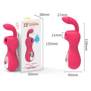 Vibrador para Ponto G com Estimulador de Clitóris com 12 modos de vibração e pulsação - SU0460