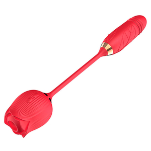 Vibrador Duplo Formato de Rosa e Penetrador com Movimentos de Vai e Vem – VIBRATOR FLOWER – RS-037