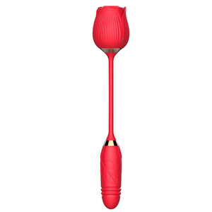 Vibrador Duplo Formato de Rosa e Penetrador com Movimentos de Vai e Vem – VIBRATOR FLOWER – RS-037