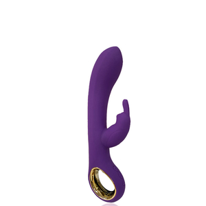 Vibrador Recarregável Ponto G Com Auto Aquecimento e Estimulador Clitoriano Coelho-Dini-LA-50034A