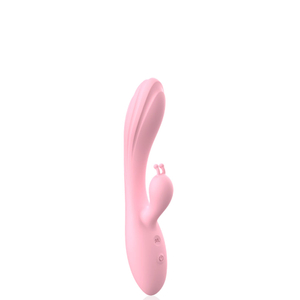 Vibrador Recarregável com Detalhe de Glande com Estimulador Clitoriano Formato Coelho – VR-041
