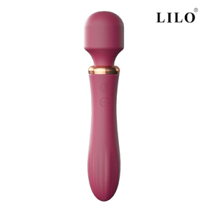 Vibrador com dupla estimulação com 10 modos de vibração- cor vinho - LILO CÓDIGO: AV026
