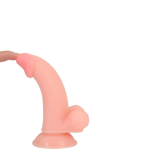 Prótese Realística com Glande, Corpo Liso, Escroto e Ventosa – ALEX DILDO – DI-138