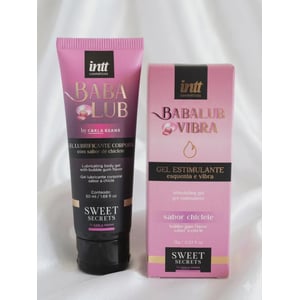 Kit Lubrificante Babalub Gel Deslizante  com Aroma de Chiclete+Babalub Vibra Esquenta E Vibra-IN0587-1.