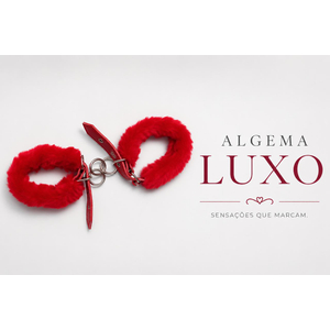 Algema em Couro Sintético com Capa de Pelúcia Vermelha-AP-03