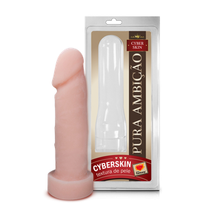 Protese Cyber Maciço Sem Vibrador 16x4cm-403Prótese realista feita de CyberSkin que é um material atóxico que imita a pe - U