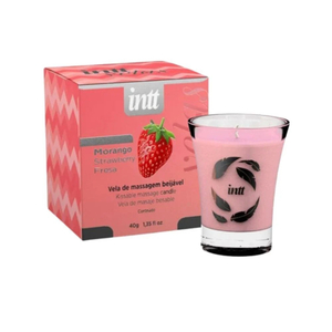 Vela de Massagem Beijável Intt - Morango - Morango