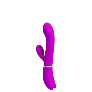 Vibrador Recarregável ponto G Com Estimulador Clitoriano Com Movimento de um Lado Para Outro-BI-014938