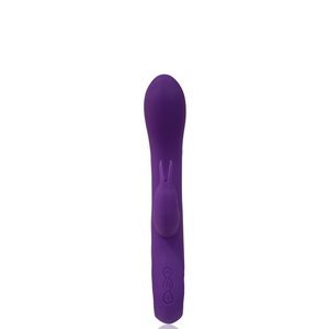 Vibrador Recarregável Ponto G Com Auto Aquecimento e Estimulador Clitoriano Coelho-Dini-LA-50034A - U