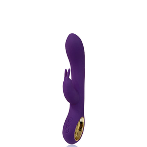 Vibrador Recarregável Ponto G Com Auto Aquecimento e Estimulador Clitoriano Coelho-Dini-LA-50034A