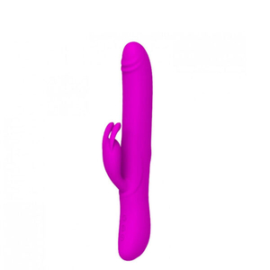 Vibrador Recarregável em Silicone Formato em Glande e Estimulador Clitoriano-BI-069001