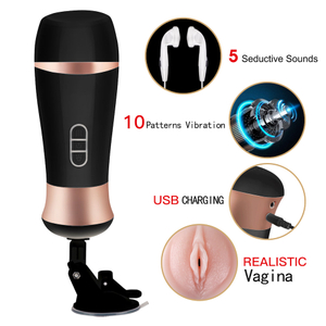 Masturbador masculino. Com 10 modos de vibração. Material sintético que imita com perfeição - VIPMIX CÓDIGO: MA095V