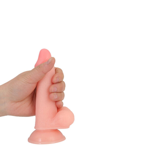 Prótese Realística com Glande, Corpo Liso, Escroto e Ventosa – ALEX DILDO – DI-138