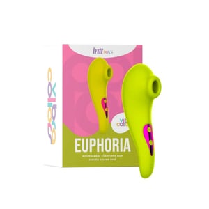 Euphoria vibrador de estimulo clitoriano simula sexo oral amarelo e rosa-IM0421