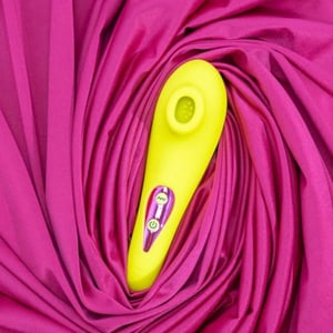 Euphoria vibrador de estimulo clitoriano simula sexo oral amarelo e rosa-IM0421