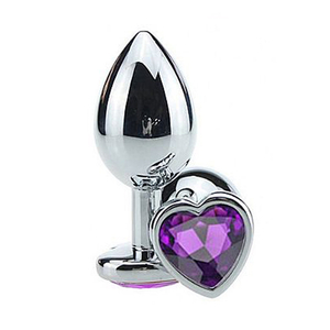Plug Anal Cromado Formato Coração G- AP-1802HL- RY-015 - Roxo