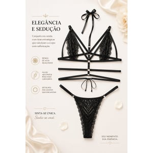 Conjunto Sedução-BI-022 - PRETO - PRETO