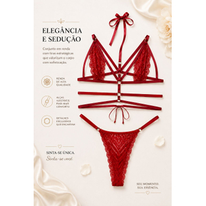Conjunto Sedução-BI-022 - Vermelho