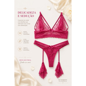 Conjunto Ombrinho Sexy-BI-082 - Rosa pink - Rosa pink
