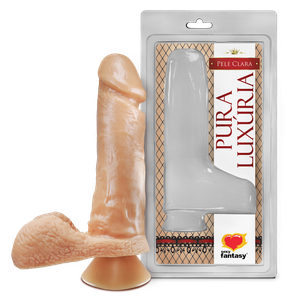PROTESE Pênis Realístico com Escroto e Ventosa - 17cm X 4,5cm SEXY