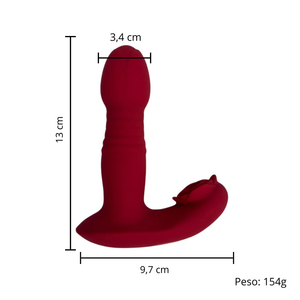 VIBRADOR MLPP3411 VAI VEM VERMELHO ESTMULADOR CLIT. APLICATIVO