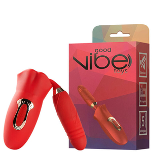 VIBRADOR LR222 Recarregável Formato Boca com Penetrador e Movimentos de Vai e Vem – GOOD VIBE TOY