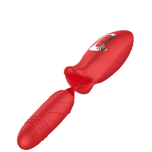 VIBRADOR LR222 Recarregável Formato Boca com Penetrador e Movimentos de Vai e Vem – GOOD VIBE TOY