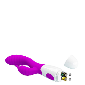 VIBRADOR Ponto G com Relevo Escalonado e Estimulador Clitoriano – PRETTY LOVE HYMAN – BI-014705