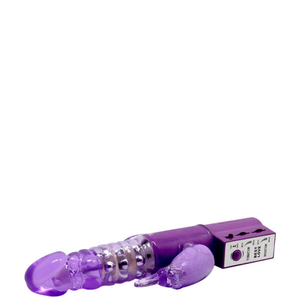 VIBRADOR ROTATIVO com Relevo Escalonado e Estimulador Clitoriano Formato Coelho – CHRISINA TEASING MONKEY – BW-004104 3R