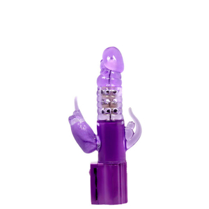 VIBRADOR ROTATIVO com Relevo Escalonado e Estimulador Clitoriano Formato Coelho – CHRISINA TEASING MONKEY – BW-004104 3R