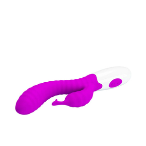 VIBRADOR Ponto G com Relevo Escalonado e Estimulador Clitoriano