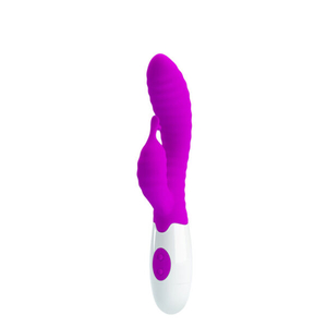 VIBRADOR Ponto G com Relevo Escalonado e Estimulador Clitoriano