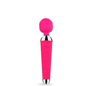 MASSAGEADOR 180310 RECARREGAVEL CORPORAL EM SILICONE, com  formato ergonômico, corpo texturizado com detalhes  metálicos