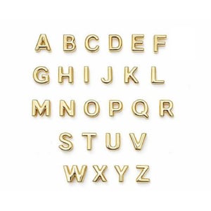 LETRA do Alfabeto em Metal Dourado para Lingerie Personalizada – Venda por Unidade