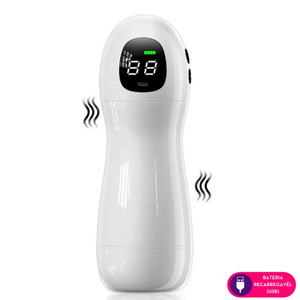 MASTURBADOR MLAN6449 VIBRA SUGA GEME BRANCO RECAREGAVEL