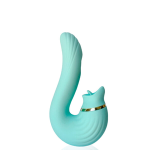 VIBRADOR Recarregável Ponto G com Estimulador Clitoriano e Função de Aquecimento – LR-212