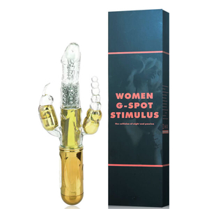 VIBRADOR Rotativo Recarregável com Estimulador Clitoriano e Penetrador Anal – WOMEN G-SPOT STIMULUS – RB-100