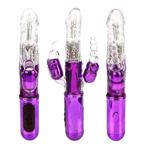 VIBRADOR Rotativo Recarregável com Estimulador Clitoriano e Penetrador Anal – WOMEN G-SPOT STIMULUS – RB-100