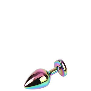 PLUG Anal Médio em Metal Furta-cor Base Formato Coração – CHISA MATRIX MONT RAINBOW HEART GEM PLUG M – AP-103