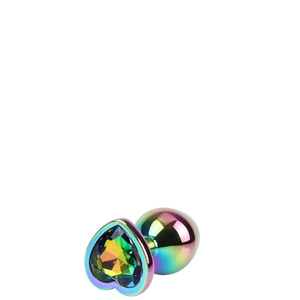 PLUG Anal Médio em Metal Furta-cor Base Formato Coração – CHISA MATRIX MONT RAINBOW HEART GEM PLUG M – AP-103