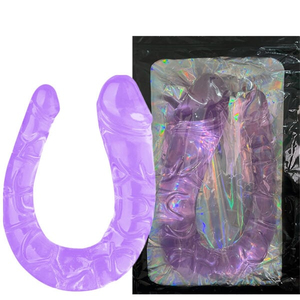 PROTESE Penetrador com Ponta Dupla, Veias Salientes e Glande LILAS TRANSPARENTE – 3R IMPORT –DI-112
