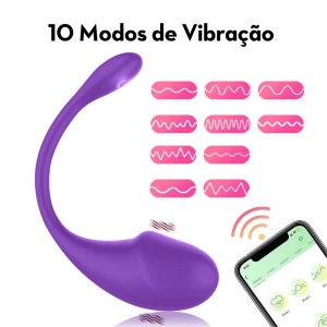 Vibrador de casal em formato de glande por aplicativo MLPP1189