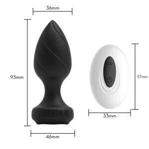 Plug anal vibratório em silicone com controle remoto COR VERMELHA  MLPA6076