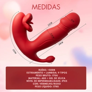 Vibrador vai e vem 3 em 1 por aplicativo MLPP3412