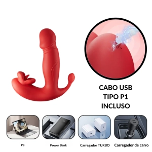 Vibrador vai e vem 3 em 1 por aplicativo MLPP3412
