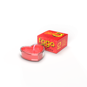 VELA DE MASSAGEM BEIJÁVEL - FOGO DA PAIXAO GLITTER MORANGO - 20G